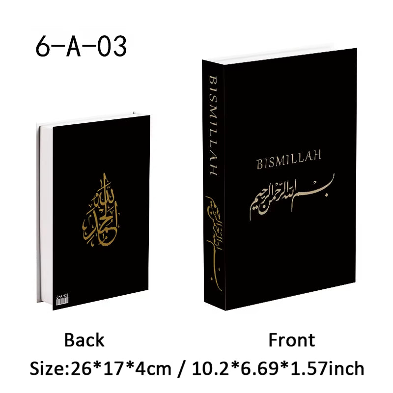 Islamic Luxury Fake Book Decorative Books Storage Box Coffee Table Interior Decoration Kaaba Mosque Muslims Bedroom Home Decor