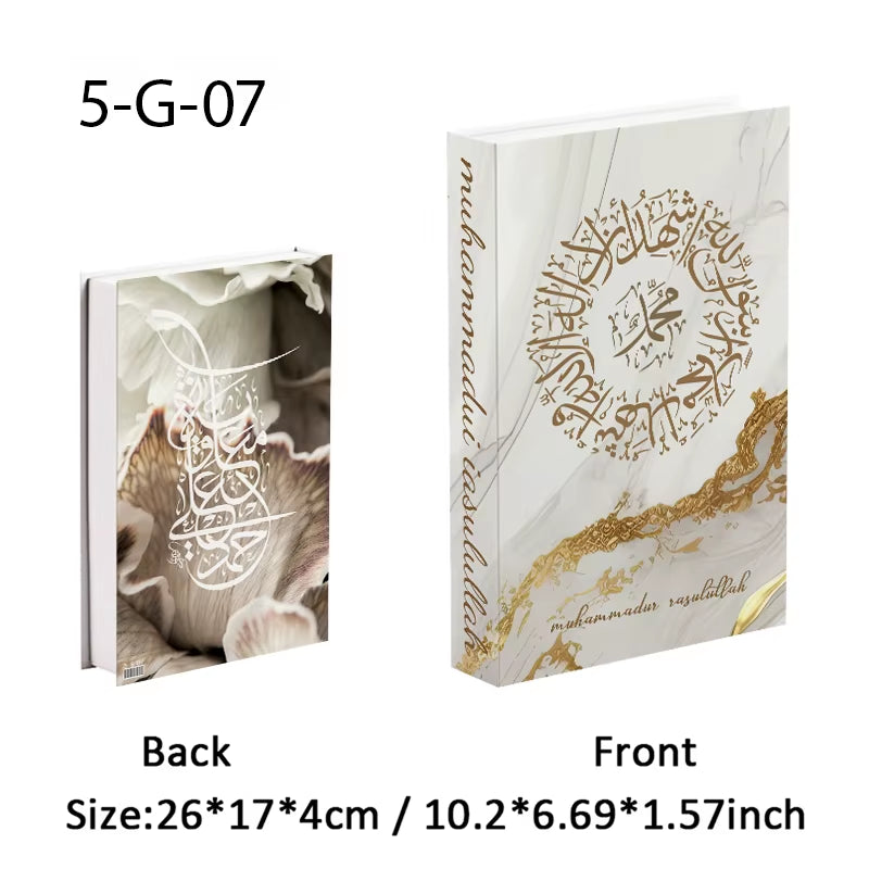 Islamic Luxury Fake Book Decorative Books Storage Box Coffee Table Interior Decoration Kaaba Mosque Muslims Bedroom Home Decor