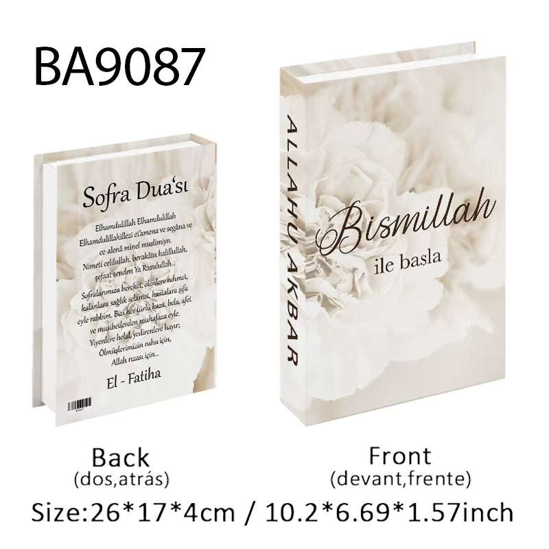 Islamic Luxury Fake Book Decorative Books Storage Box Coffee Table Interior Decoration Kaaba Mosque Muslims Bedroom Home Decor