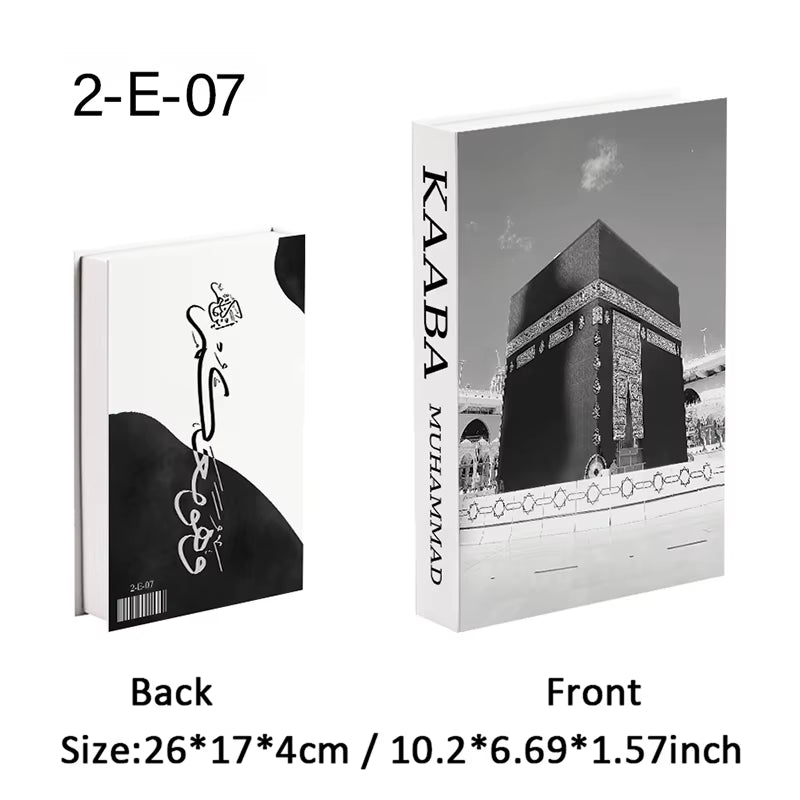 Islamic Luxury Fake Book Decorative Books Storage Box Coffee Table Interior Decoration Kaaba Mosque Muslims Bedroom Home Decor