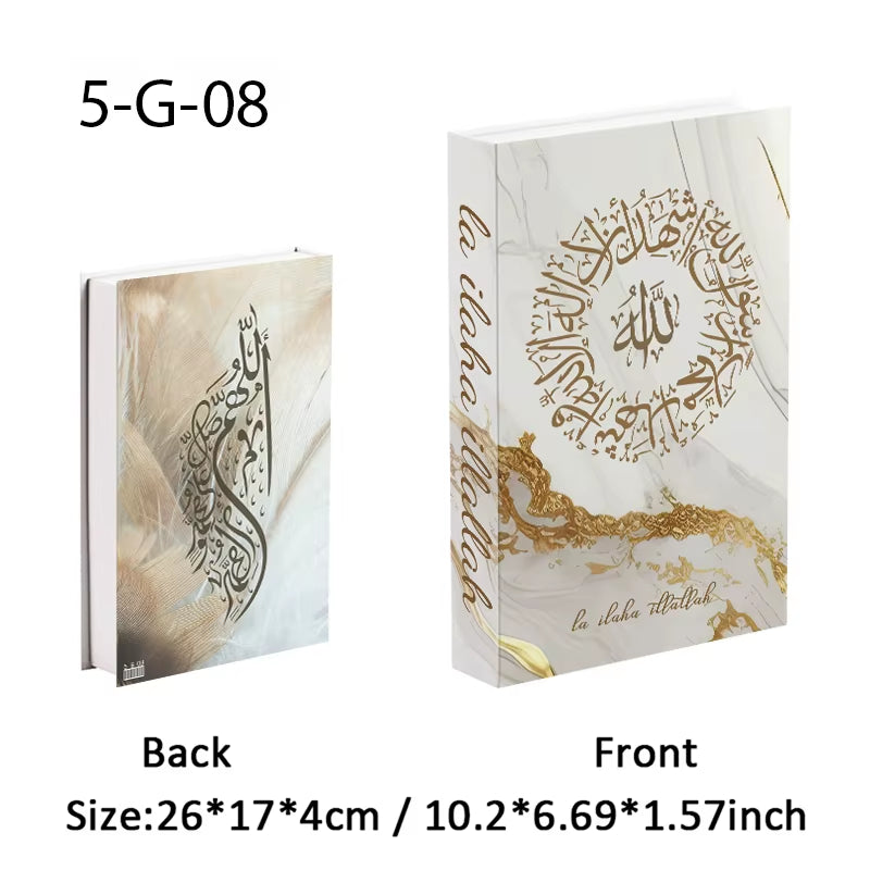 Islamic Luxury Fake Book Decorative Books Storage Box Coffee Table Interior Decoration Kaaba Mosque Muslims Bedroom Home Decor