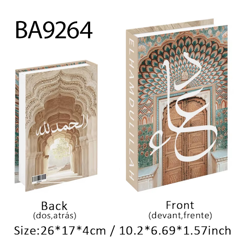 Islamic Luxury Fake Book Decorative Books Storage Box Coffee Table Interior Decoration Kaaba Mosque Muslims Bedroom Home Decor