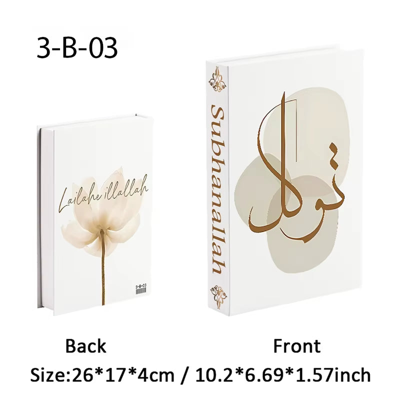 Islamic Luxury Fake Book Decorative Books Storage Box Coffee Table Interior Decoration Kaaba Mosque Muslims Bedroom Home Decor
