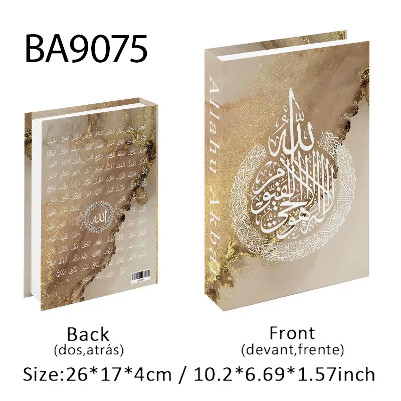 Islamic Luxury Fake Book Decorative Books Storage Box Coffee Table Interior Decoration Kaaba Mosque Muslims Bedroom Home Decor