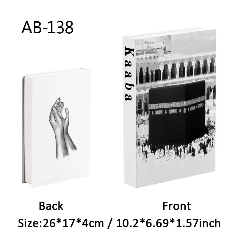 Islamic Luxury Fake Book Decorative Books Storage Box Coffee Table Interior Decoration Kaaba Mosque Muslims Bedroom Home Decor