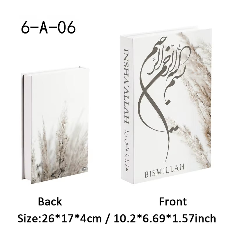 Islamic Luxury Fake Book Decorative Books Storage Box Coffee Table Interior Decoration Kaaba Mosque Muslims Bedroom Home Decor